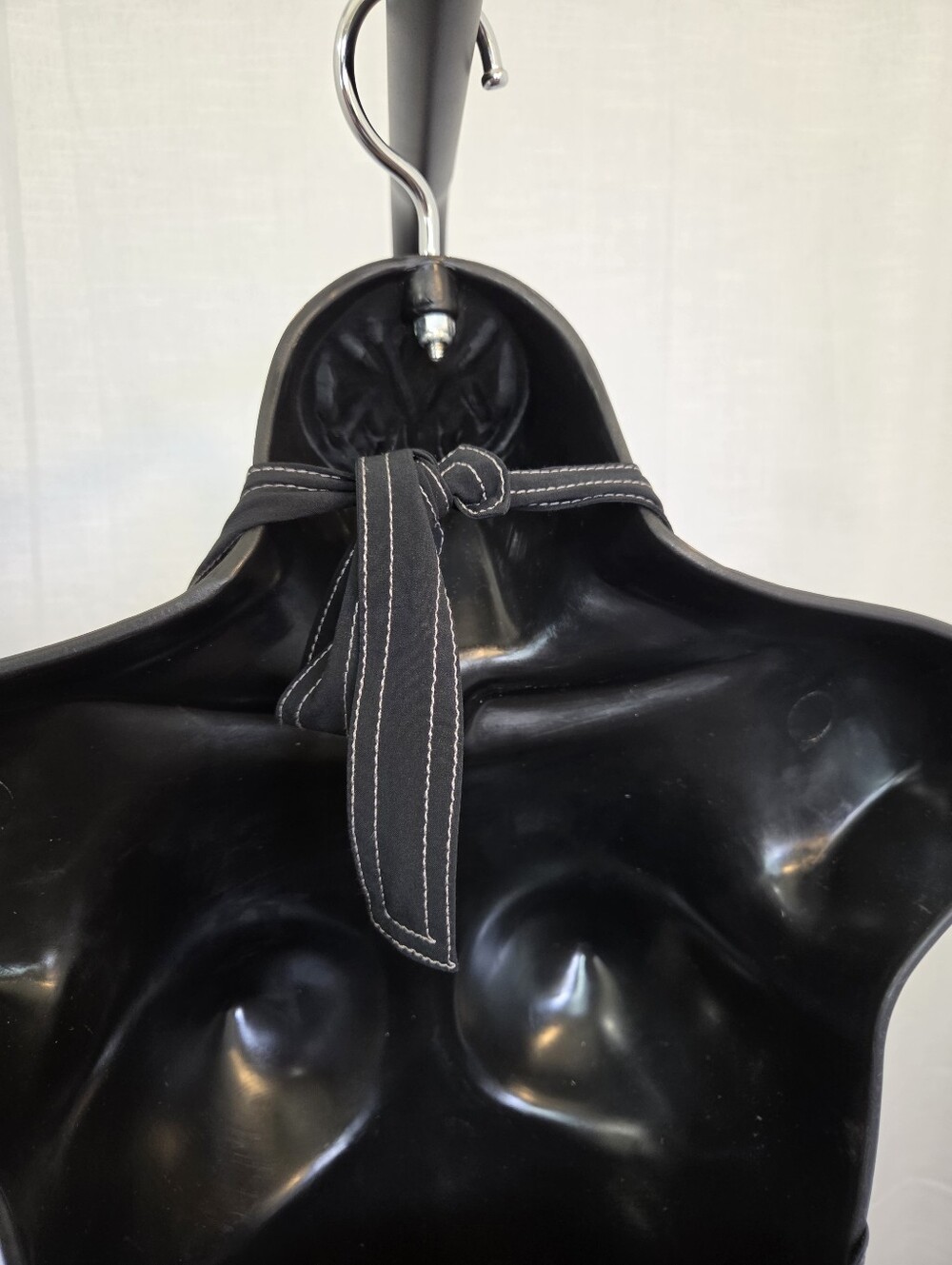 Athleta Black Halter Above the Knee A-Line Dress /Contrast Stitching Size XS - Picture 5 of 13